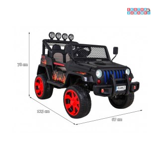 Czarne Auto terenowe Raptor Drifter na akumulator - 4x45W, 12V/10Ah, pilot, led, mp3 - [S2388]