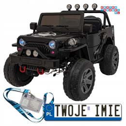 Retro Wojskowy power Pojazd na akumulator ekoskóra EVA LED bluetooth MP3