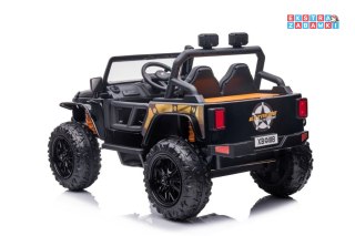Czarna Terenówka XB-1118 na akumulator - 4x45W, 12V/10Ah, ekoskóra, Bluetooth, EVA, LED - [9067]