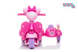 [9826] Skuter lodziarnia z doczepką na akumulator 1x35W 6V/4Ah LED - różowy