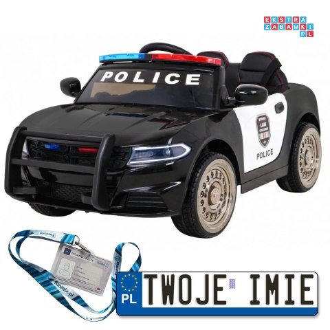 Super-Police Radiowóz Policja Auto na akumulator ekoskóra EVA Radio FM