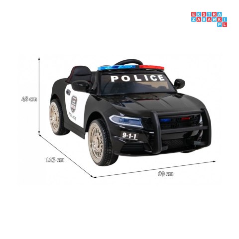 Super-Police Radiowóz Policja Auto na akumulator ekoskóra EVA Radio FM