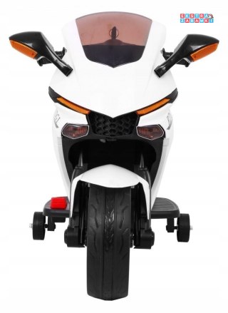 Superbike R1 na akumulator - biały, 1x30W 6V/7Ah, kółka boczne, LED, klakson, do 30 kg [TR1603]