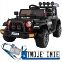 [BRD-7588] Terenowe Full Time jeep 4WD na akumulator 4x40W 12V/10Ah z Pilotem Audio LED Schowek - czarny
