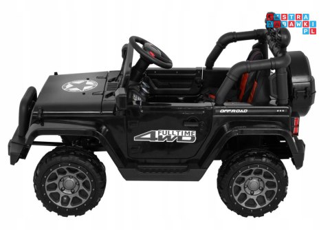 [BRD-7588] Terenowe Full Time jeep 4WD na akumulator 4x40W 12V/10Ah z Pilotem Audio LED Schowek - czarny