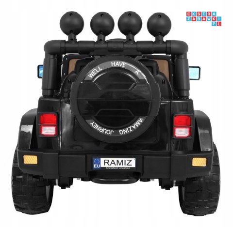 [BRD-7588] Terenowe Full Time jeep 4WD na akumulator 4x40W 12V/10Ah z Pilotem Audio LED Schowek - czarny