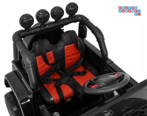 [BRD-7588] Terenowe Full Time jeep 4WD na akumulator 4x40W 12V/10Ah z Pilotem Audio LED Schowek - czarny