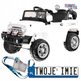 [JJ245] Terenowy JJ na akumulator 2x25W 6V/9Ah Pilot Schowek Światła Audio - biały