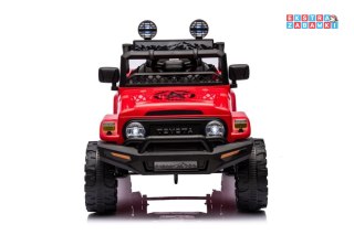Czerwona Toyota FJ na akumulator - 4x45W, 12V/7Ah, ekoskóra, EVA, LED - [15763]