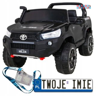 [DK-HL850] Toyota Hilux dwuosobowa na akumulator 4x45W 12V/14Ah ekoskóra LED EVA pilot - czarny