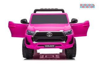 Różowa Toyota Hilux DK-HL860 na akumulator - 4x45W, 12V/14Ah, ekoskóra, EVA, bluetooth, kluczyki - [11948]