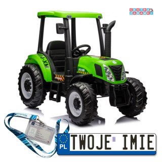 Traktor New Holland na akumulator - zielony, 24V/10AH, 2x200W, EVA, ekoskóra, pilot [A011A]