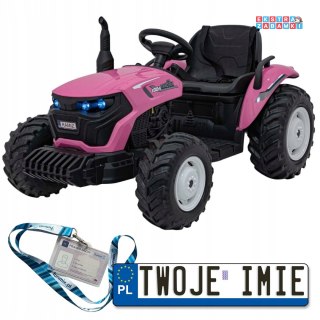 Traktor Grow 1804 na akumulator - różowy, 2x100W, Bluetooth, EVA, LED, pilot [HC-306]