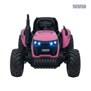 Traktor Grow 1804 na akumulator - różowy, 2x100W, Bluetooth, EVA, LED, pilot [HC-306]