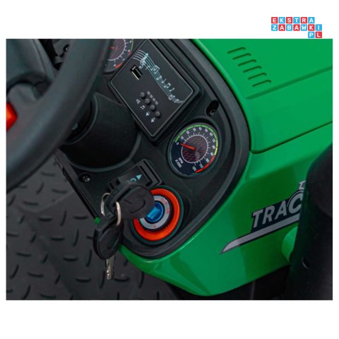 Traktor Grow 1804 pojazd na akumulator dla dzieci 2x100w Bluetooth EVA