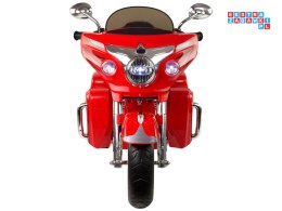 [3209] Motocykl Goldwing Trójkołowy na akumulator 2x45W 12V/7Ah ekoskóra EVA LED - czerwony