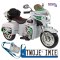 [3206] Motocykl Goldwing Trójkołowy na akumulator 2x45W 12V/7Ah ekoskóra EVA LED - szary