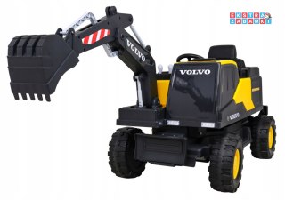 Koparka Volvo z ruchomą łyżką na akumulator - czarna, 2 baseniki, 150 piłek, Radio, MP3, LED