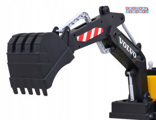 Koparka Volvo z ruchomą łyżką na akumulator - czarna, 2 baseniki, 150 piłek, Radio, MP3, LED