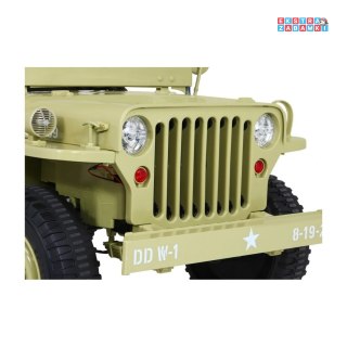 [JH-101] Wojskowy pojazd Retro Strong na akumulator 4x90W 24V/7Ah EVA MP3 LED pasy pilot - beżowy