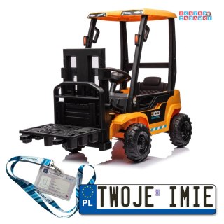 Wózek Widłowy JCB Pojazd na akumulator dla dzieci 2x35W klakson