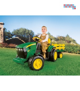 Traktor John Deere Peg Perego Ground Force na akumulator z radiem + pokrowiec rozmiar L