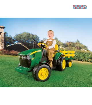 Traktor John Deere Peg Perego Ground Force na akumulator - 2x165W, 12V/9Ah, z radiem, pokrowiec rozmiar L [S]