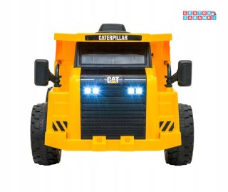 Wywrotka Caterpillar na akumulator Łopatka dla dzieci Ruchomy kiper Megafon Audio LED Ekoskóra