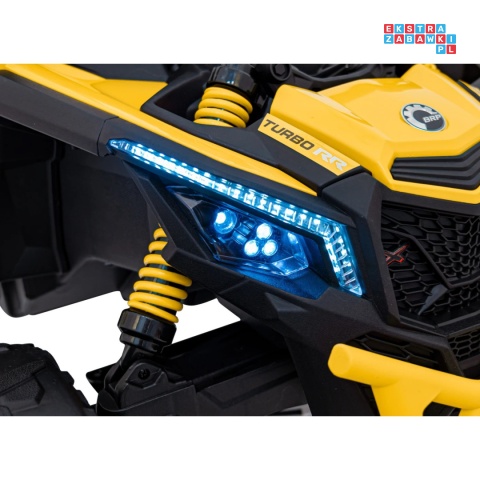 [CA003] Mocny Maverick ATV CAN-AM Buggy 4X200W 24V/5Ah EVA, pokrowiec, pilot LED, MP3, BT - żółty