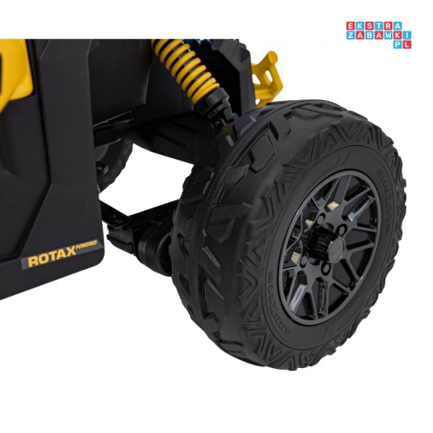 [CA003] Mocny Maverick ATV CAN-AM Buggy 4X200W 24V/5Ah EVA, pokrowiec, pilot LED, MP3, BT - żółty