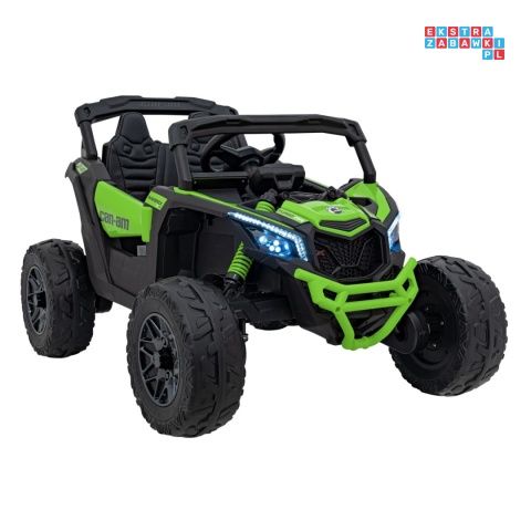 [CA003] Mocny Maverick ATV CAN-AM Buggy 4X200W 24V/5Ah EVA, pokrowiec, pilot LED, MP3, BT - zielony