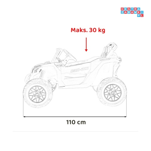 [CA003] Mocny Maverick ATV CAN-AM Buggy 4X200W 24V/5Ah EVA, pokrowiec, pilot LED, MP3, BT - pomarańczowy