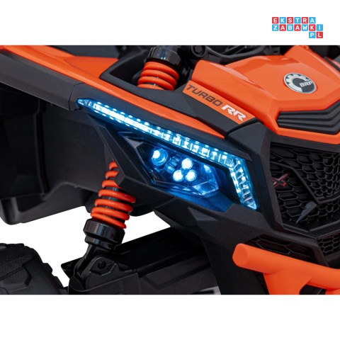 [CA003] Mocny Maverick ATV CAN-AM Buggy 4X200W 24V/5Ah EVA, pokrowiec, pilot LED, MP3, BT - pomarańczowy