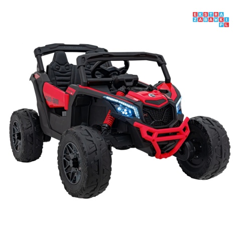 [CA003] Mocny Maverick ATV CAN-AM Buggy 4X200W 24V/10Ah EVA, pokrowiec, pilot LED, MP3, BT - czerwony