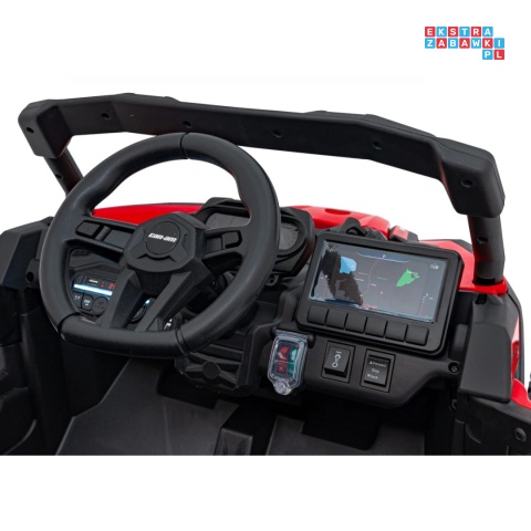 [CA003] Mocny Maverick ATV CAN-AM Buggy 4X200W 24V/10Ah EVA, pokrowiec, pilot LED, MP3, BT - czerwony