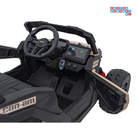 [CA003] Mocny Maverick ATV CAN-AM Buggy 4X200W 24V/10Ah EVA, pokrowiec, pilot LED, MP3, BT - beżowy