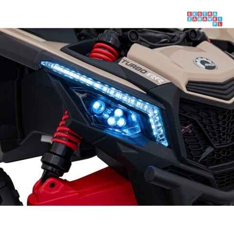 [CA003] Mocny Maverick ATV CAN-AM Buggy 4X200W 24V/10Ah EVA, pokrowiec, pilot LED, MP3, BT - beżowy
