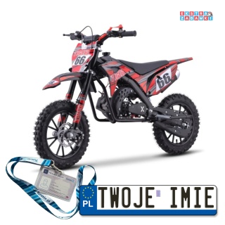 [DB712] Motocykl spalinowy TIGER 49CC jednocylindrowy dwusuwowy ekoskóra - czerwony