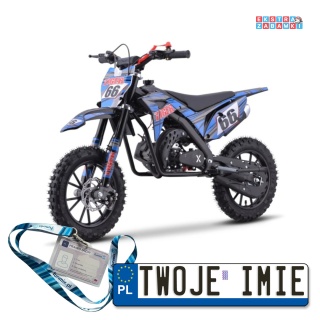 [DB712] Motocykl spalinowy TIGER 49CC jednocylindrowy dwusuwowy ekoskóra - niebieski