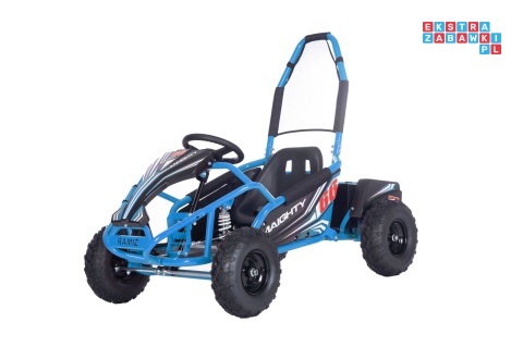 [GK009E] Gokart MAIGHTY na akumulator 1000W 48V/12Ah pompowane koła hamulce hydrauliczne - niebieski