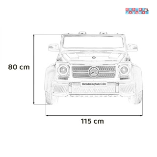 Czarne Mercedes Benz MAYBACH G650 na akumulator - 4x200W, 24V/14Ah, ekoskóra, pompowane koła, dotykowy panel - [A1000]