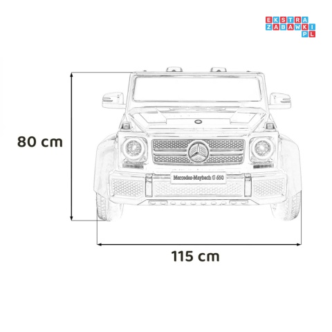 [A1000] Mercedes Benz MAYBACH G650 auto na akumulator 4x200W 24V/14Ah ekoskóra pompowane koła dotykowy panel