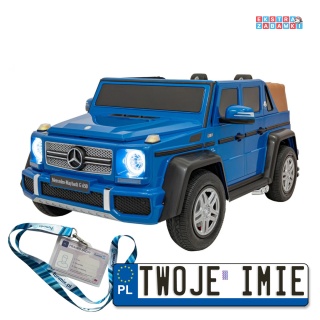 Niebieskie Mercedes Benz MAYBACH G650 na akumulator - 4x200W, 24V/14Ah, silniki bezszczotkowe, pompowane koła, dotykowy panel - 