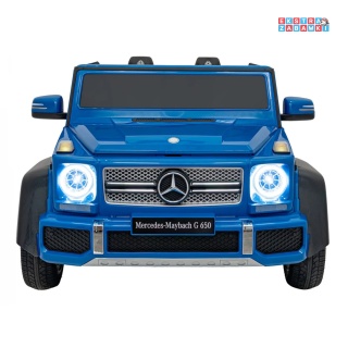 Niebieskie Mercedes Benz MAYBACH G650 na akumulator - 4x200W, 24V/14Ah, silniki bezszczotkowe, pompowane koła, dotykowy panel - 