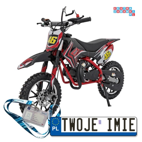 [DB709] Motocykl RENEGADE 50R CROSS 49CC spalinowy pompowane koła, kluczyk - czerwony