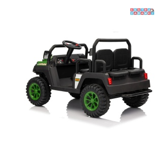 Zielony Champion buggy na akumulator dwuosobowy - zielony, 2x200W, 24V/9Ah, ekoskóra, EVA [XMX-650C]