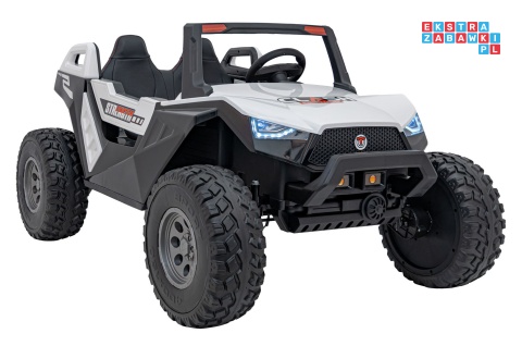 [SX1929] Buggy Clash STRONG 4x4 (2x300W + 2x35W) 24V/14Ah 16km/h EVA pilot ekoskóra - biały