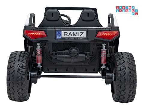 [SX1929] Buggy Clash STRONG 4x4 (2x300W + 2x35W) 24V/14Ah 16km/h EVA pilot ekoskóra - biały