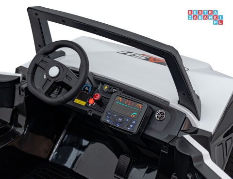 [SX1929] Buggy Clash STRONG 4x4 (2x300W + 2x35W) 24V/14Ah 16km/h EVA pilot ekoskóra - biały