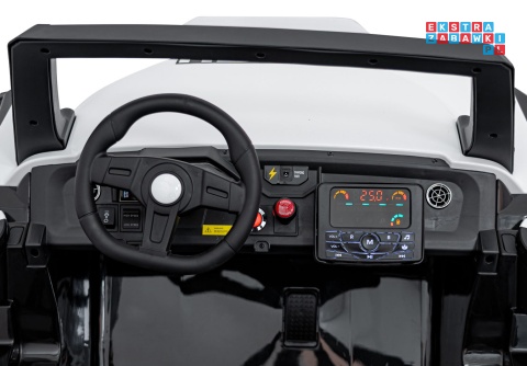 [SX1929] Buggy Clash STRONG 4x4 (2x300W + 2x35W) 24V/14Ah 16km/h EVA pilot ekoskóra - biały
